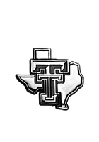Texas Tech Red Raiders Chrome Texas Shaped Car Emblem - Silver