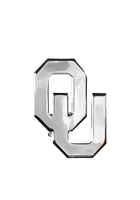 Oklahoma Sooners Chrome Design Car Emblem - Silver