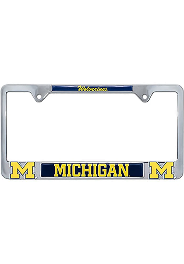 Michigan Wolverines 3D Logo License Plate Frame - Grey