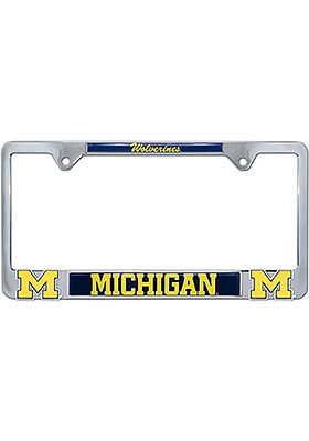 Michigan Wolverines 3D Logo License Plate Frame - Grey