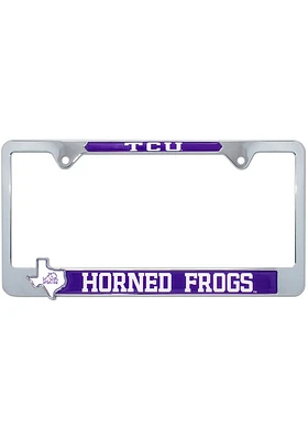 TCU Horned Frogs State Pride License Plate Frame - Grey