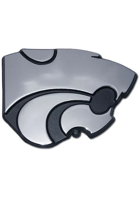 K-State Wildcats Logo Chrome Car Emblem - Silver