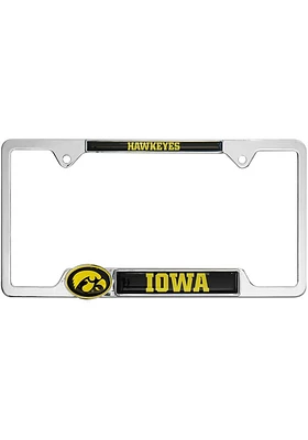 Iowa Hawkeyes 3D Metal License Plate Frame - Black