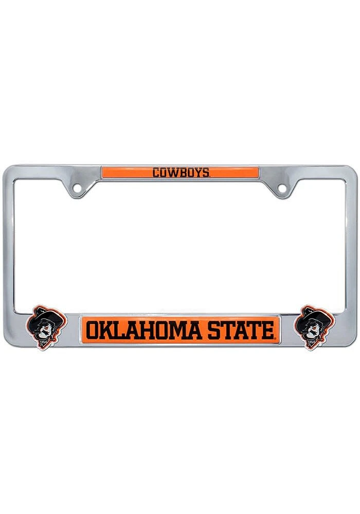 Oklahoma State Cowboys 3D Metal License Plate Frame - Orange