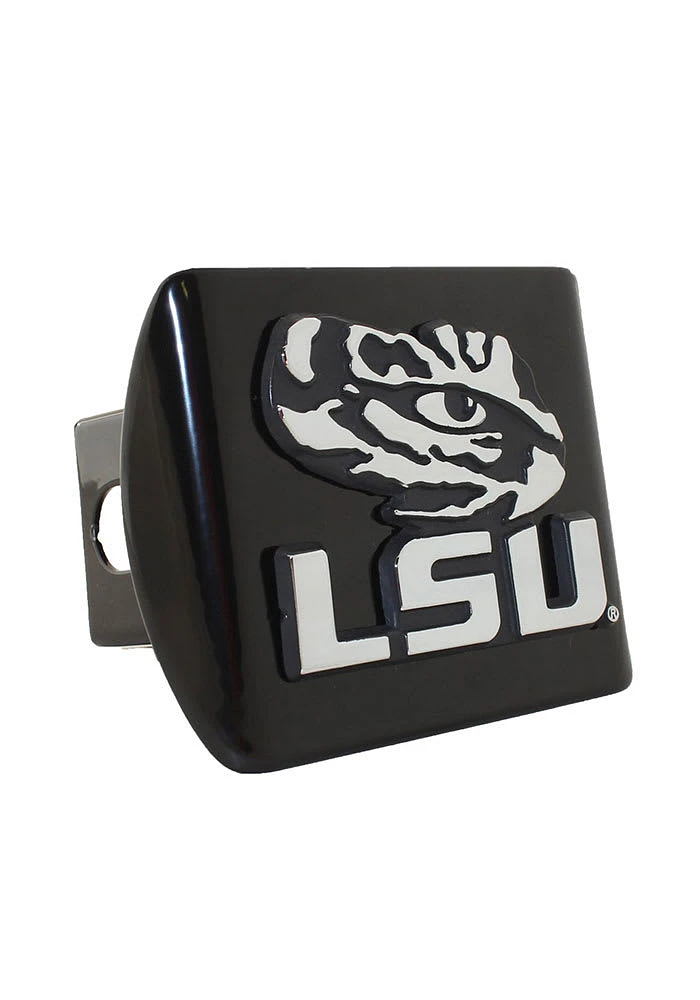 LSU Tigers Black Metal Car Accessory Hitch Cover
