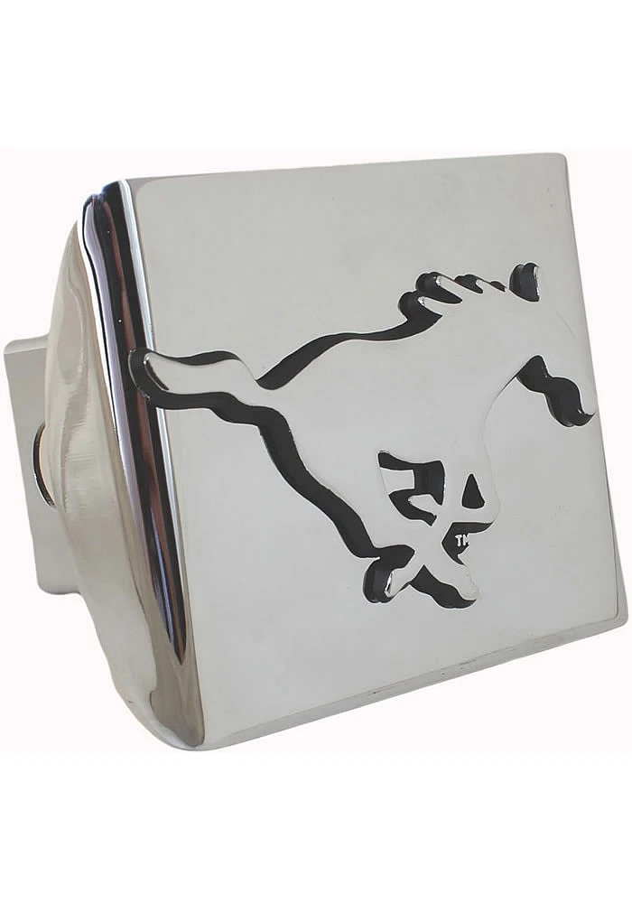 SMU Mustangs Chrome Car Accessory Hitch Cover