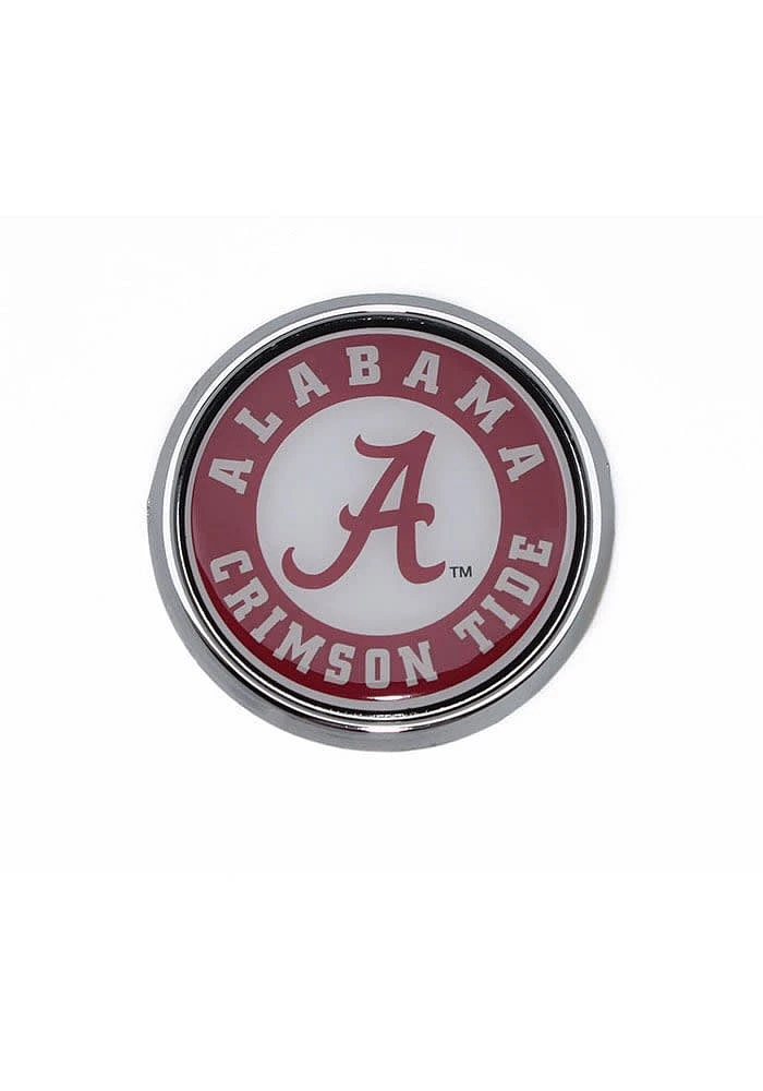 Alabama Crimson Tide Color Chrome Car Emblem - Crimson