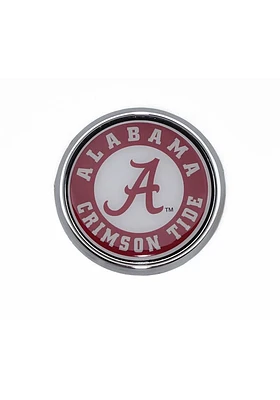 Alabama Crimson Tide Color Chrome Car Emblem - Crimson