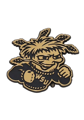Wichita State Shockers Matte Chrome Car Emblem - Grey