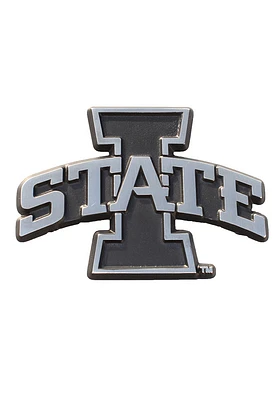 Iowa State Cyclones Matte Chrome Car Emblem - Grey