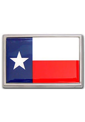 Texas Red, White and Blue Texas Flag Car Emblem - Red
