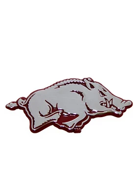 Arkansas Razorbacks Red Chrome Car Emblem - Silver