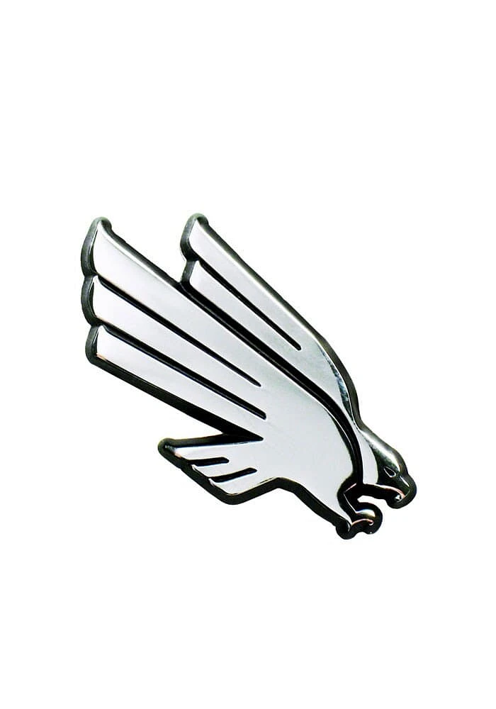 North Texas Mean Green Chrome Mascot Shaped Car Emblem - Silver