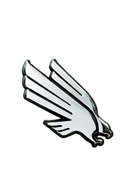 North Texas Mean Green Chrome Mascot Shaped Car Emblem - Silver