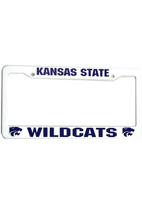 K-State Wildcats White Plastic License Plate Frame - White