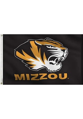 Missouri Tigers 3x5 Design Silk Screen Grommet Flag - Black