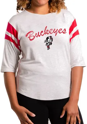 Flying Colors Ohio State Buckeyes Womens Grey Sabrina LS Tee