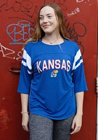 Flying Colors Kansas Jayhawks Womens Blue Abigail LS Tee