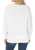 Flying Colors Michigan State Spartans Womens White Lainey Crew Sweatshirt