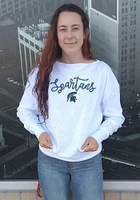 Flying Colors Michigan State Spartans Womens White Lainey Crew Sweatshirt