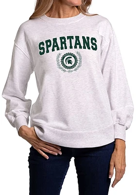 Flying Colors Michigan State Spartans Womens Ash Yvette Crew Sweatshirt