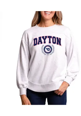 Flying Colors Dayton Flyers Womens Ash Yvette Crew Sweatshirt