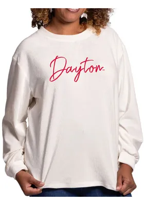 Flying Colors Dayton Flyers Womens Ivory Carly Corduroy Crew Sweatshirt