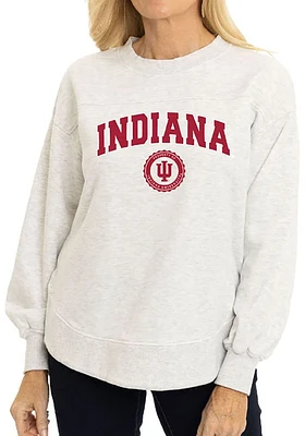 Flying Colors Indiana Hoosiers Womens Ash Yvette Crew Sweatshirt