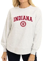 Flying Colors Indiana Hoosiers Womens Ash Yvette Crew Sweatshirt