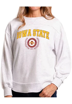 Flying Colors Iowa State Cyclones Womens Ash Yvette Crew Sweatshirt