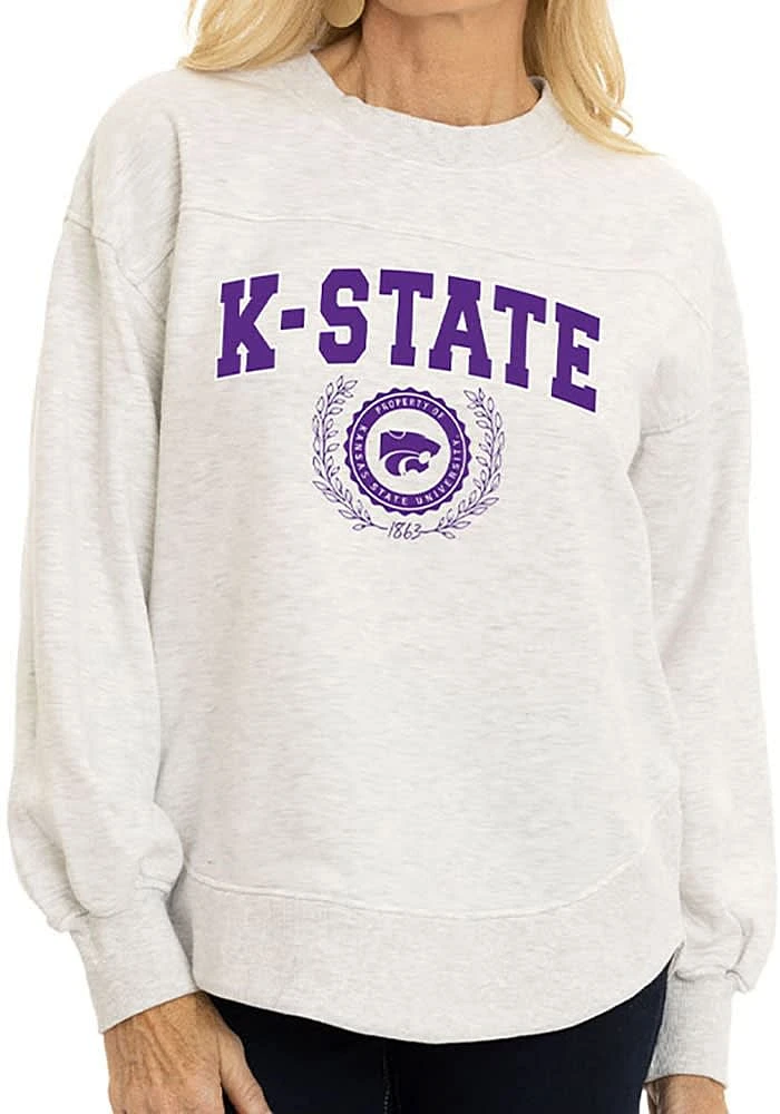 Flying Colors K-State Wildcats Womens Ash Yvette Crew Sweatshirt