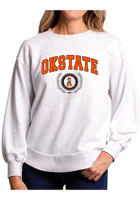 Flying Colors Oklahoma State Cowboys Womens Ash Yvette Crew Sweatshirt