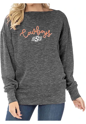 Flying Colors Oklahoma State Cowboys Womens Black Lainey Crew Sweatshirt