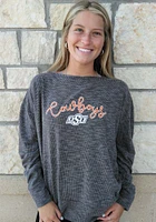 Flying Colors Oklahoma State Cowboys Womens Black Lainey Crew Sweatshirt