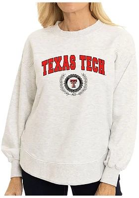 Flying Colors Texas Tech Red Raiders Womens Ash Yvette Crew Sweatshirt