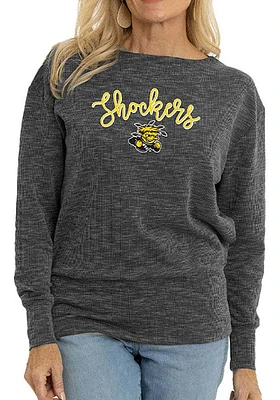 Flying Colors Wichita State Shockers Womens Black Lainey Crew Sweatshirt
