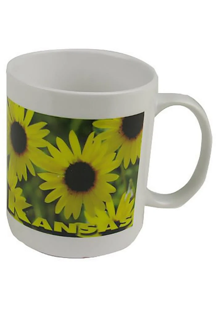 Kansas Sunflower Graphic Ceramic Mug - Yellow