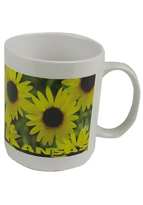 Kansas Sunflower Graphic Ceramic Mug - Yellow