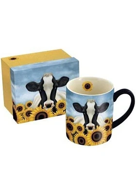 Kansas 14 oz Surrounded By Sunflowers Ceramic Mug - Yellow
