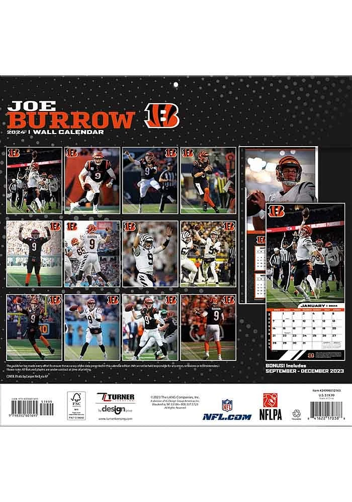 Cincinnati Bengals 2024 Player Wall Calendar