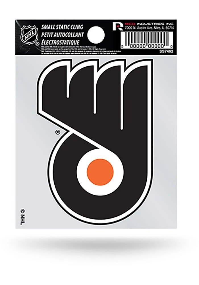 Philadelphia Flyers Small Auto Static Cling Decal - Black