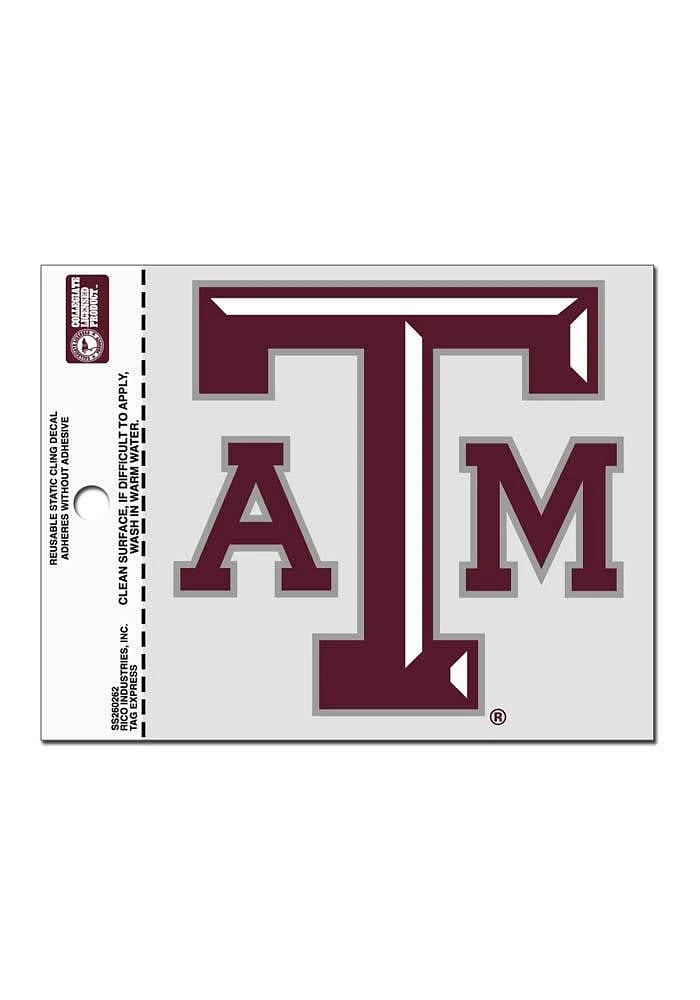 Texas A&M Aggies Small Auto Static Cling Decal - Red