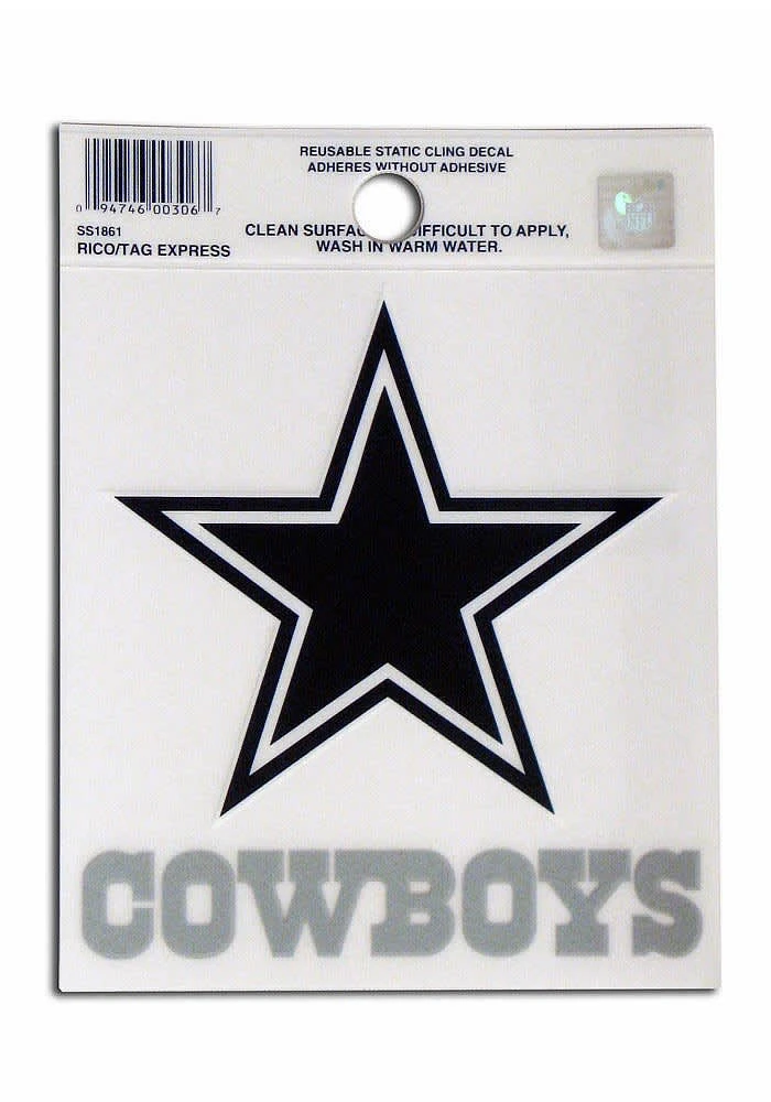 Dallas Cowboys Small Auto Static Cling Decal - Navy Blue
