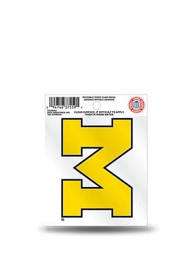 Michigan Wolverines Small Auto Static Cling Decal - Yellow