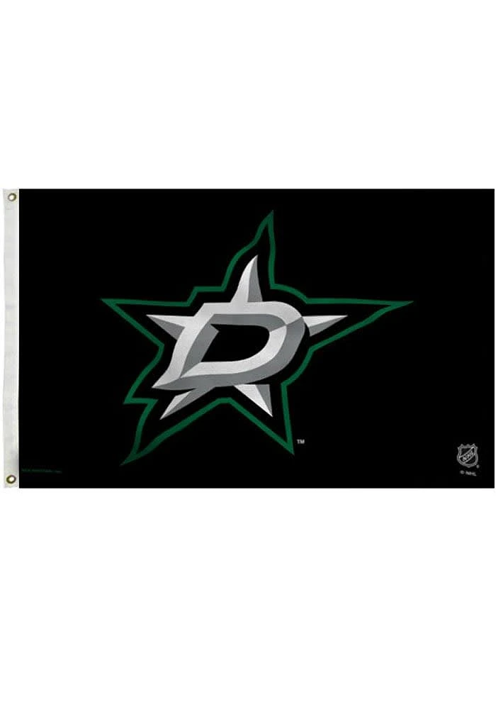 Dallas Stars 3x5 Grommet Silk Screen Grommet Flag - Black