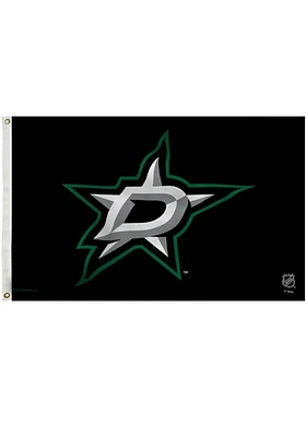 Dallas Stars 3x5 Grommet Silk Screen Grommet Flag - Black
