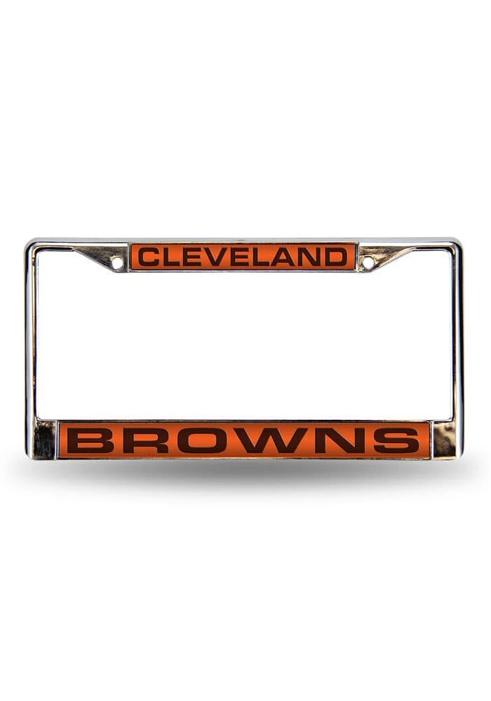 Cleveland Browns Chrome License Plate Frame - Orange