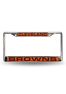 Cleveland Browns Chrome License Plate Frame - Orange