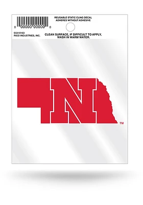Nebraska Cornhuskers Small Auto Static Cling Decal - Red