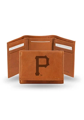 Pittsburgh Pirates Embossed Leather Mens Trifold Wallet